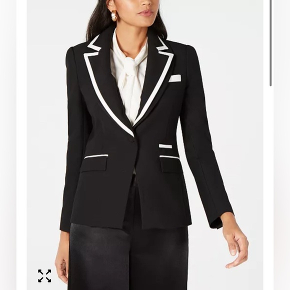 Rachel Zoe Contrast Trim Abbie Blazer